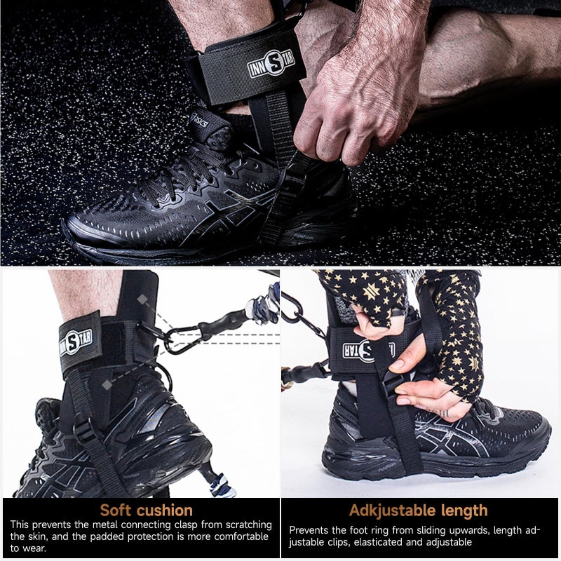 INNSTAR Vertical Jump Trainer Leg Strength Resistance Bands Set for Basketball Triple Jump Football Volleyball Training Provide, Easy to Carry, Substitute for Plyometric Jump Box (Passion-50LB) - Image 3